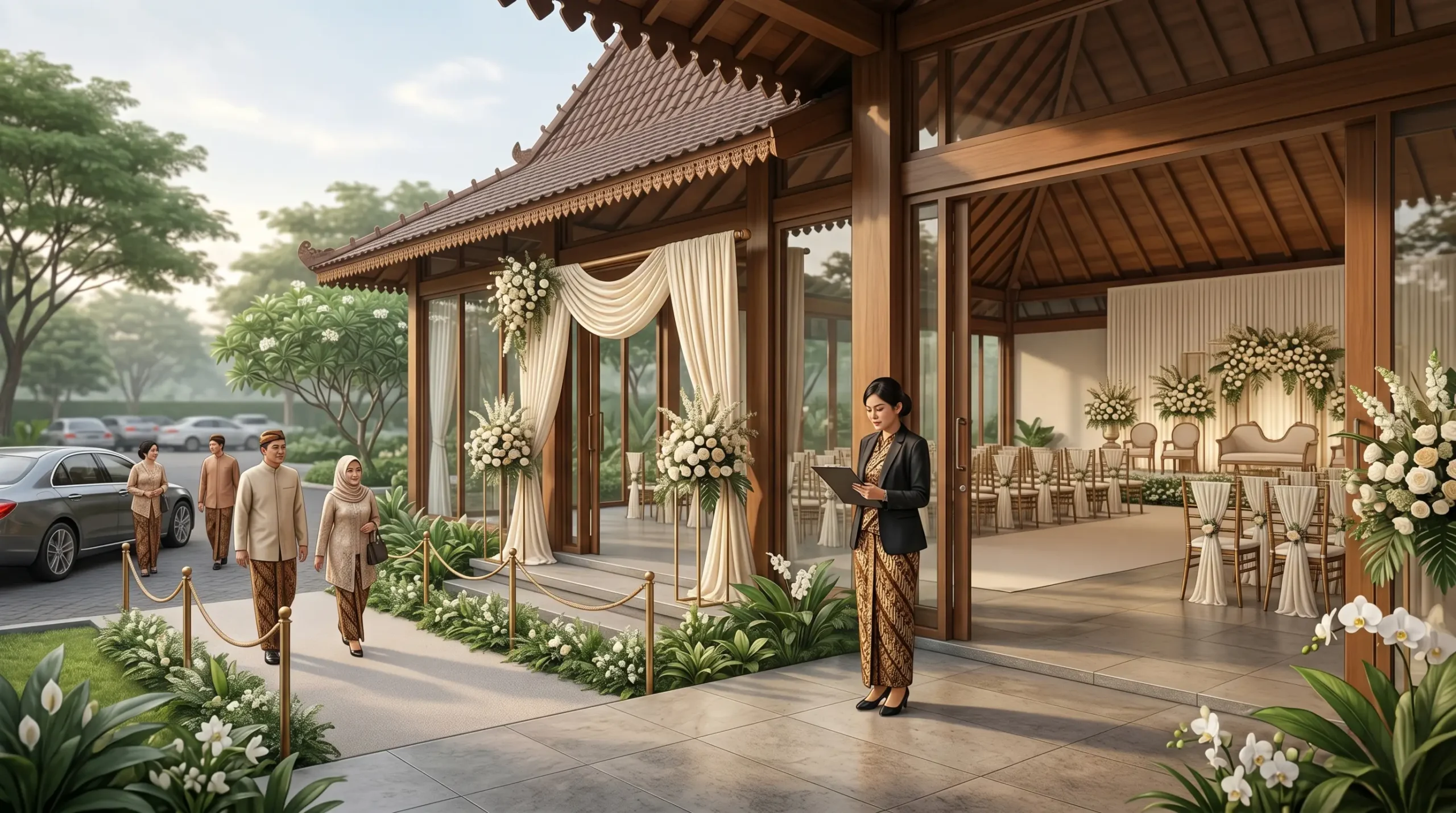 Gedung wedding terdekat Purwakarta dengan akses parkir dan kapasitas tamu