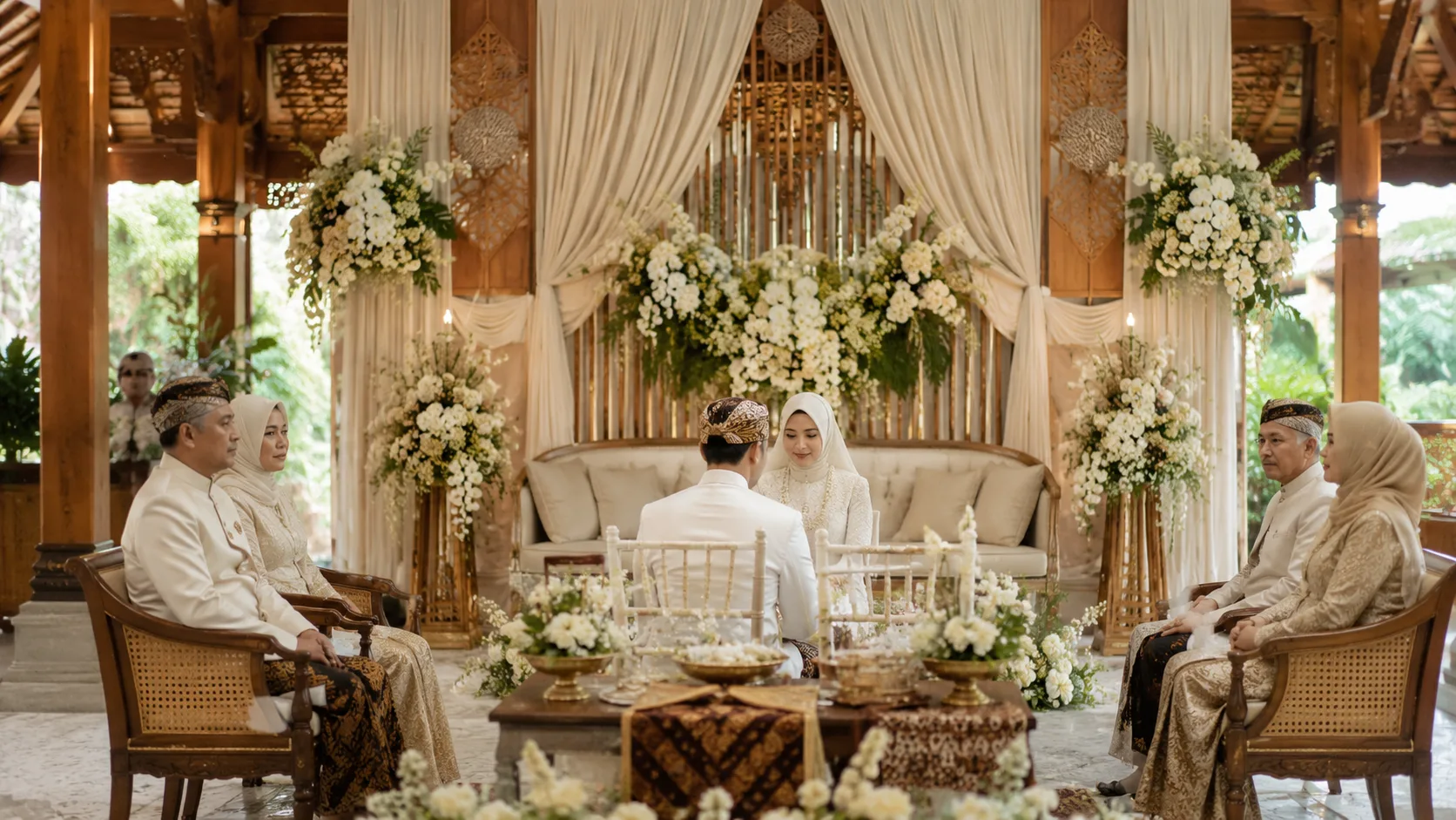 Dekorasi wedding Purwakarta untuk akad dan pelaminan Sunda modern