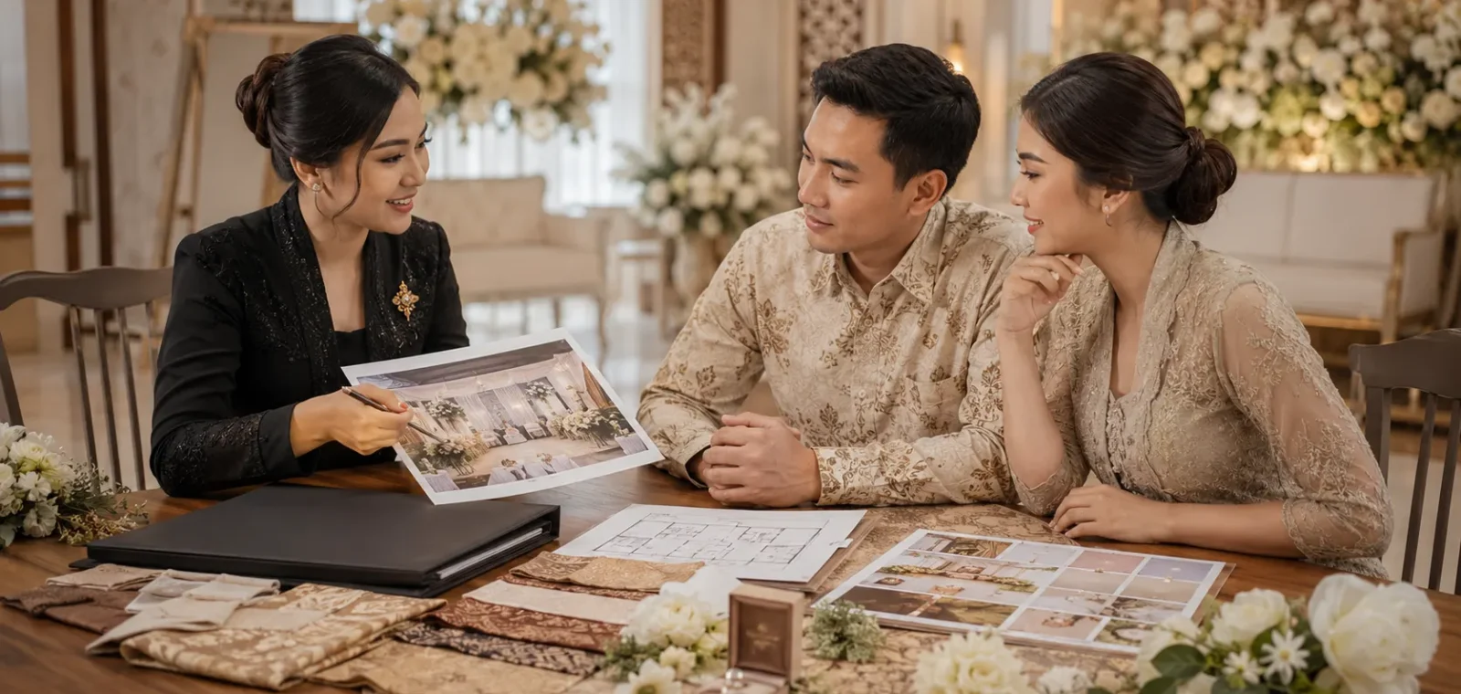 Portfolio wedding Purwakarta Sonia Wedding Studio dengan dekorasi elegan