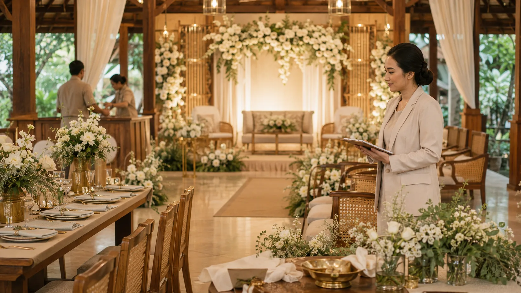 Paket intimate wedding Purwakarta dengan venue dekorasi dan koordinasi hari-H